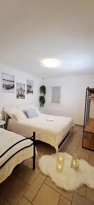Letto o letti in una camera di Appartamento Perla Marina