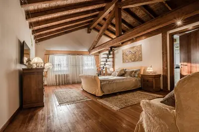 Letto o letti in una camera di Villa Tania