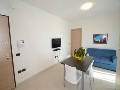 TV o dispositivi per l'intrattenimento presso Flat in the heart of Rosolina Mare