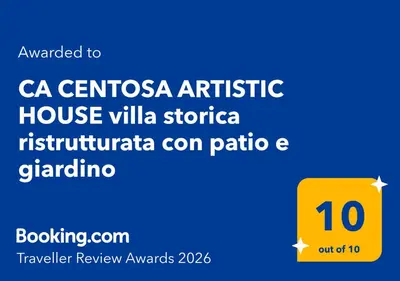 Certificato, attestato, insegna o altro documento esposto da CA CENTOSA ARTISTIC HOUSE villa storica ristrutturata con patio e giardino